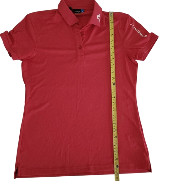 J. LINDEBERG Tour tech slim fit polo golf pink (coral) large - Picture 7 of 10